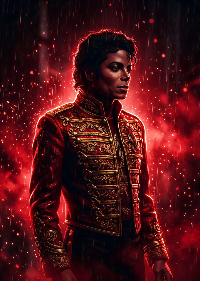 Michael Jackson in Red Military Jacket