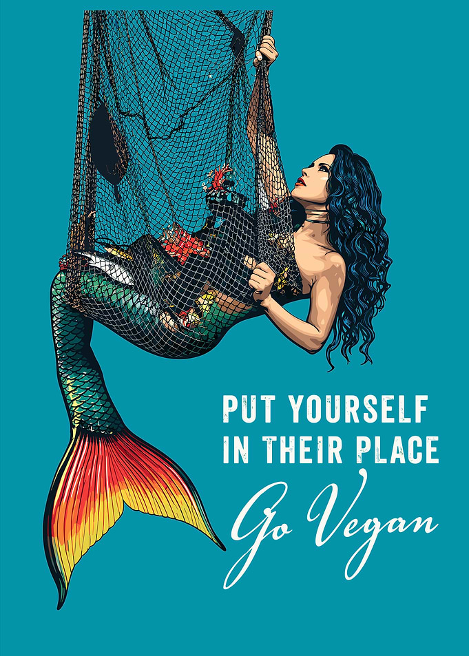 Vegan Mermaid Awareness Poster