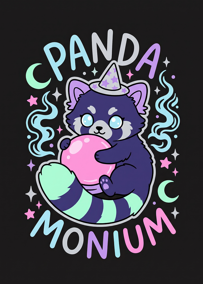 Cute Wizard Red Panda Illustration