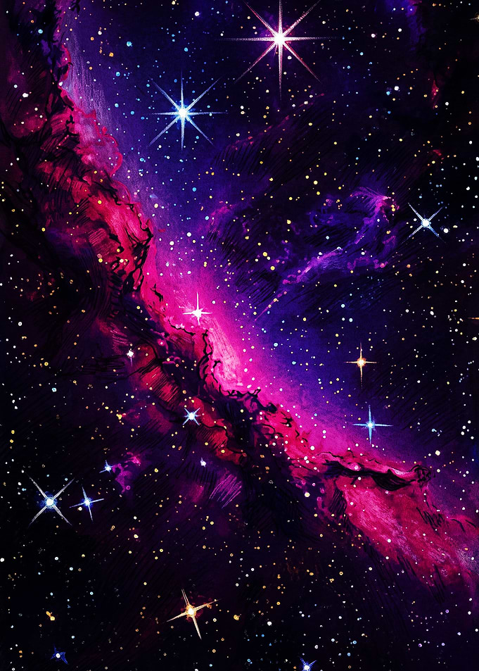 Vibrant Pink and Purple Nebula
