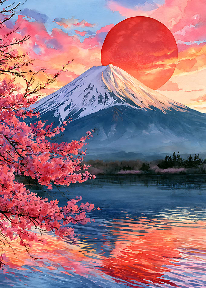 Mount Fuji with Cherry Blossoms