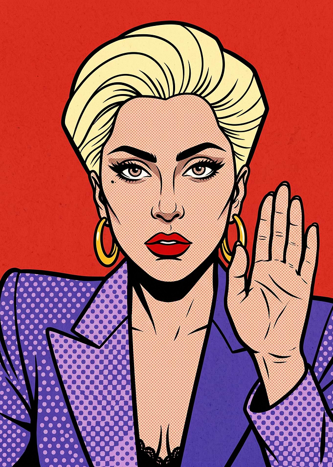 Lady Gaga Pop Art Portrait