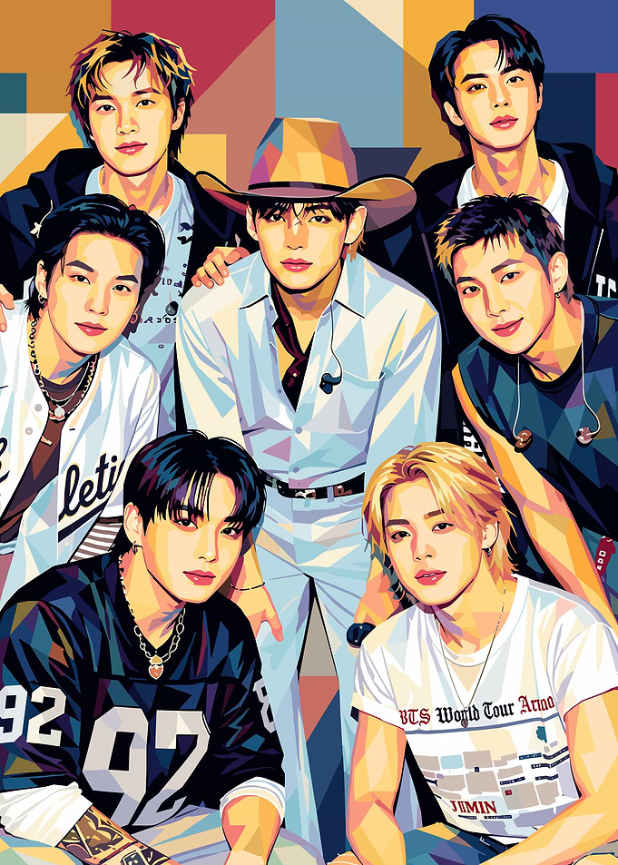 BTS Members Low Poly Pop Art