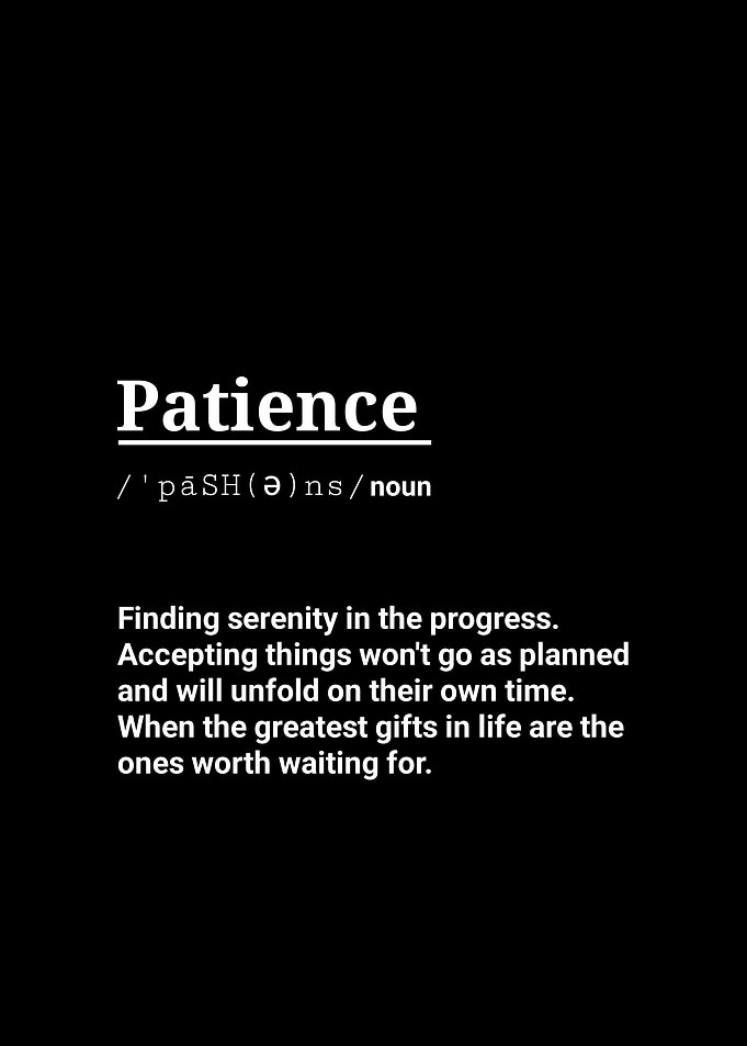 Patience Definition Minimalist Poster