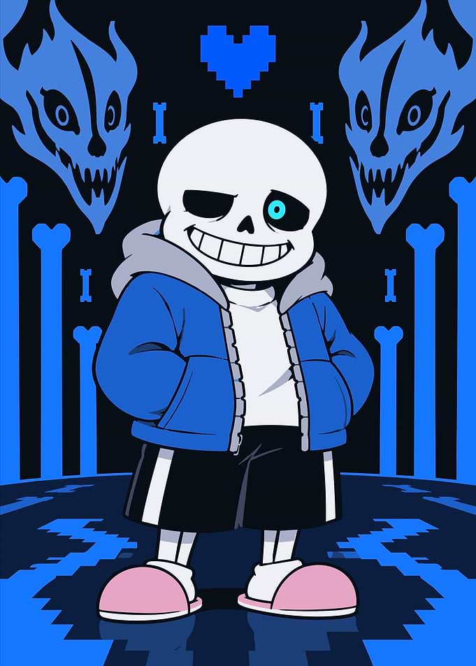 Sans Undertale Pixel Art Illustration