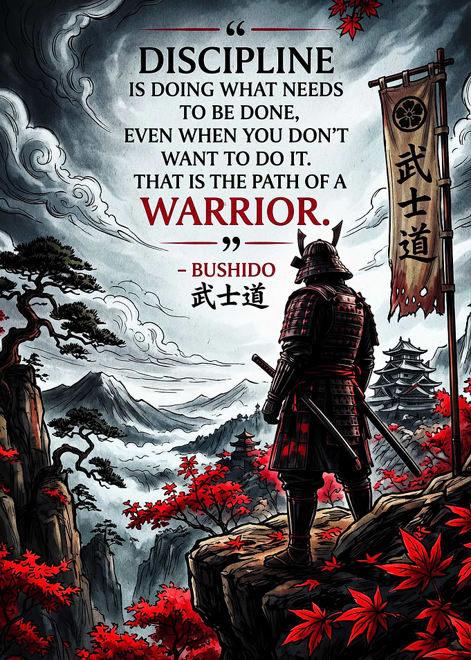 Bushido Samurai Discipline Inspirational Poster