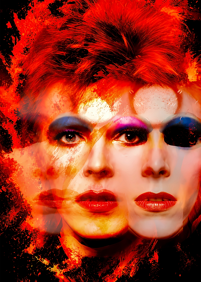 David Bowie Ziggy Stardust Artistic Portrait