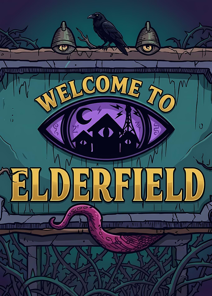 Welcome to Elderfield Horror Sign