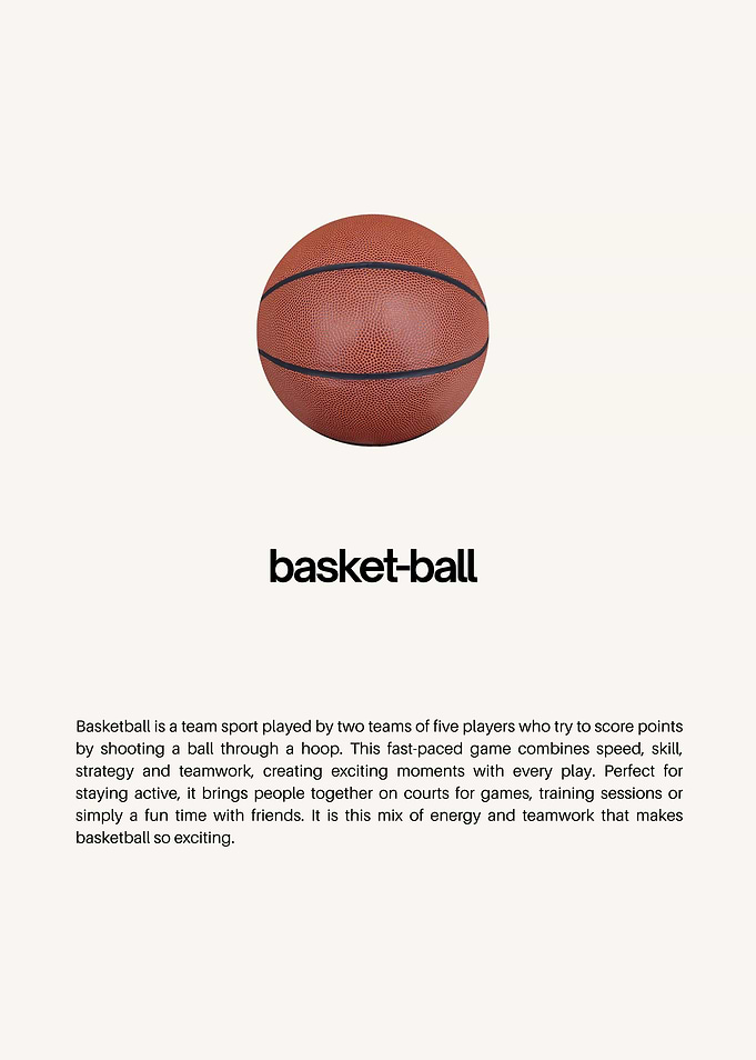 Minimalist Basketball Poster with Definition