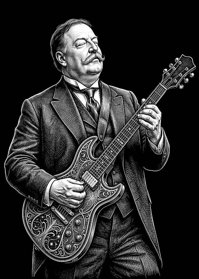 William Howard Taft Playing Electric Guitar