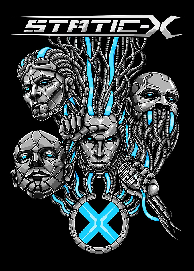 Static-X Cybernetic Band Logo Art