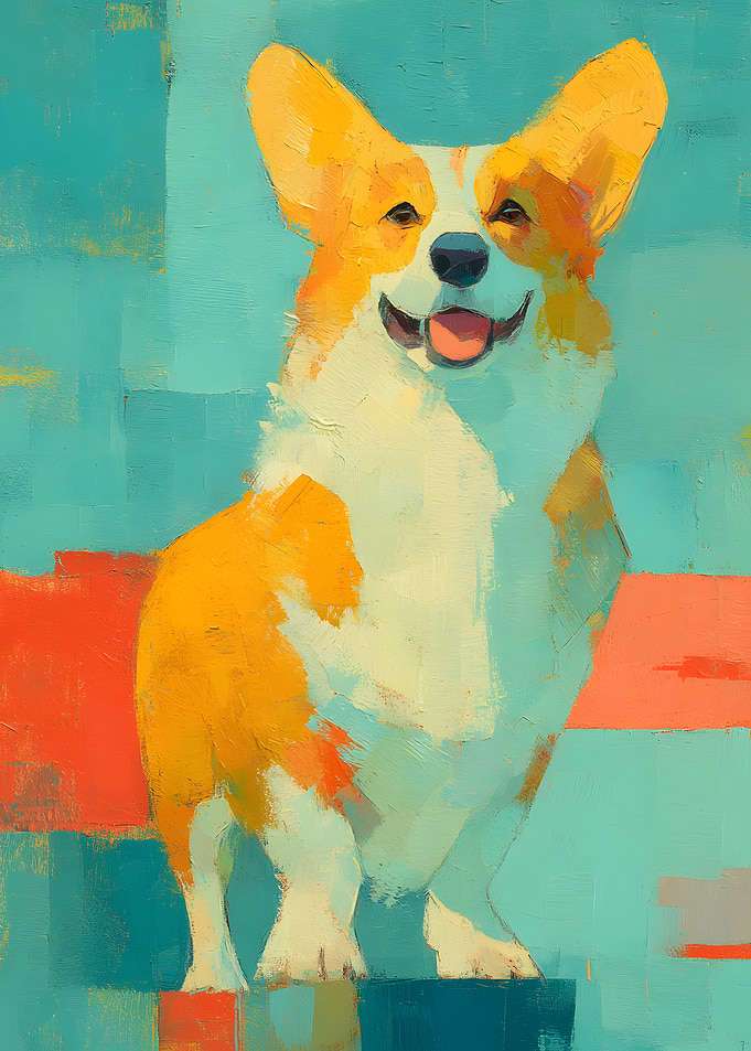 Impressionist Corgi Portrait