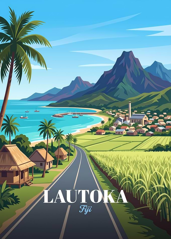 Lautoka Fiji Travel Poster