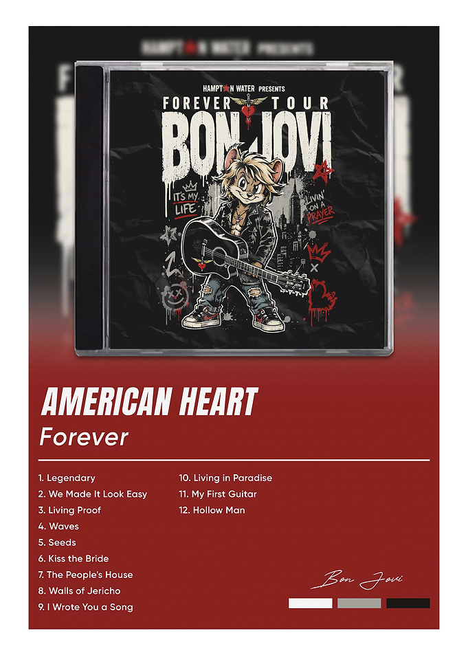 Bon Jovi Forever Tour CD Poster