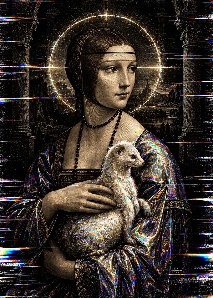 Glitch Art Lady with Ermine