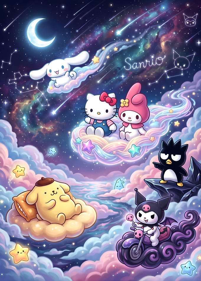 Sanrio Characters in a Magical Galaxy