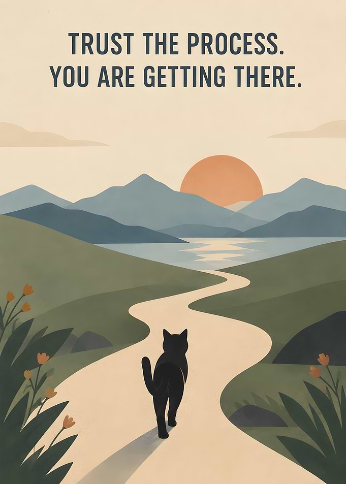 Trust the Process Cat Poster