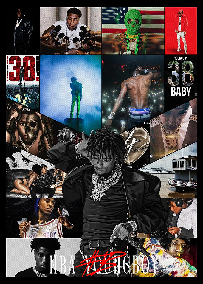 NBA YoungBoy Photo Collage Poster