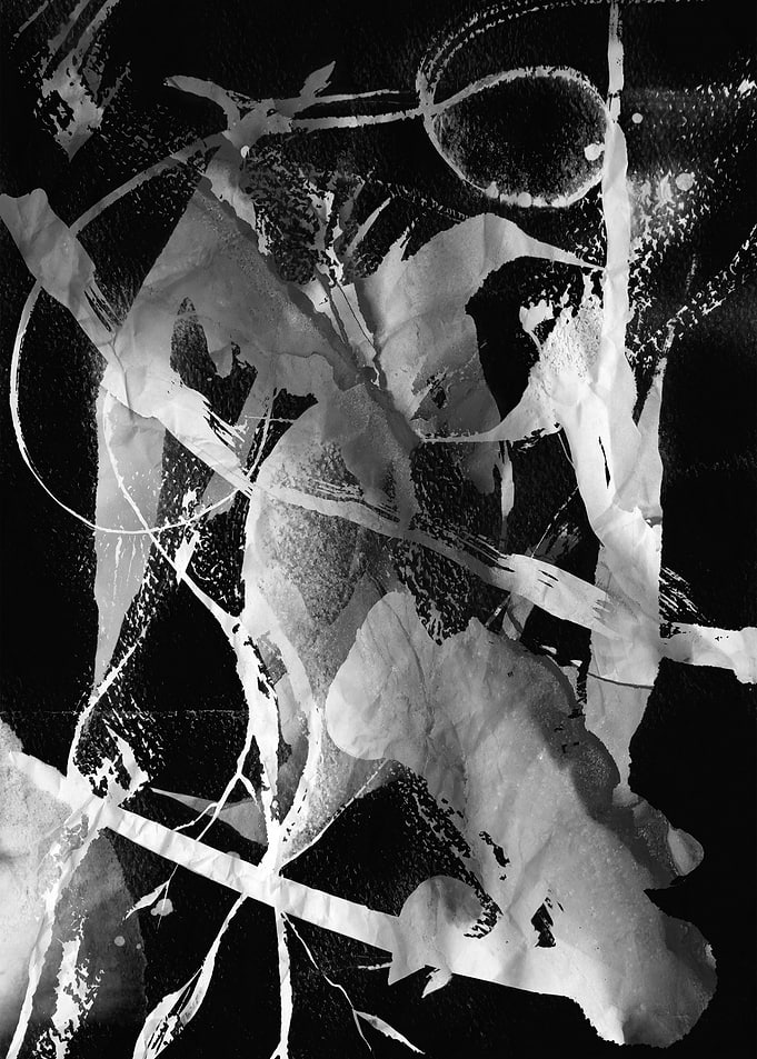 Monochrome Abstract Ink Splatter Art