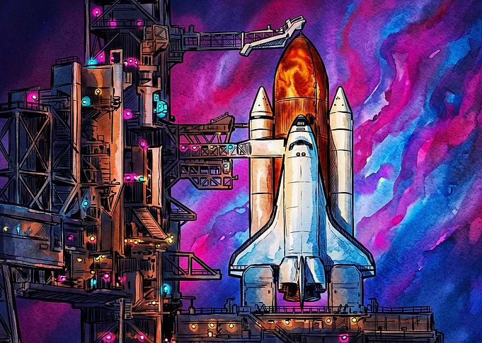 Space Shuttle Launch Pad Illustration