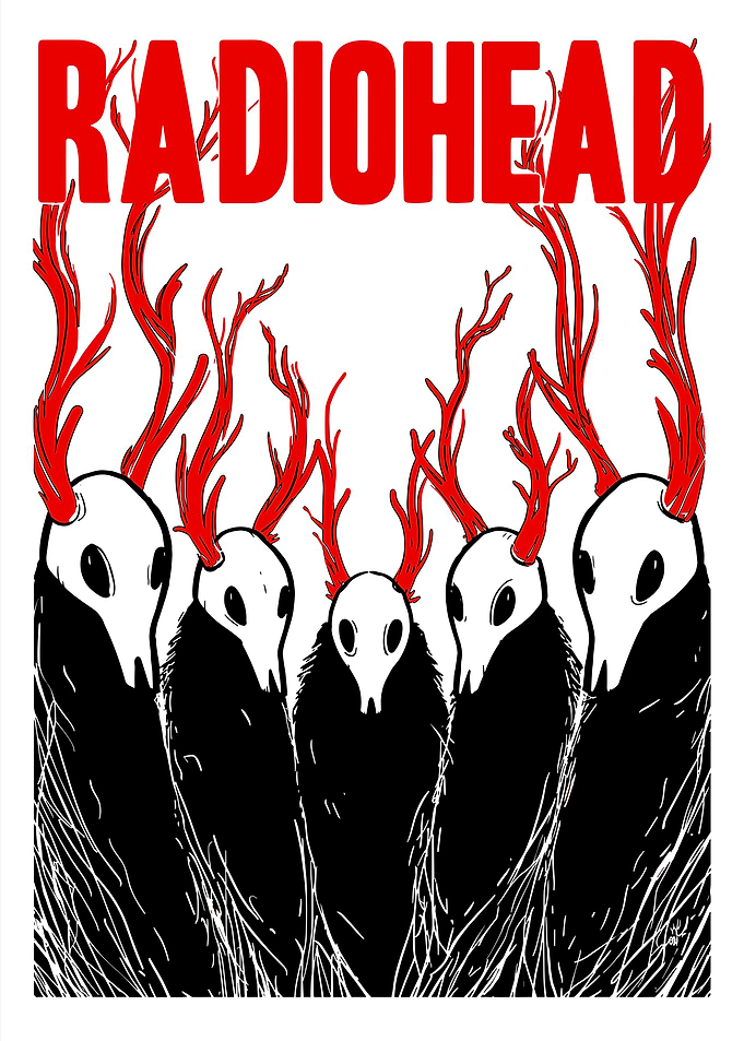 Radiohead Deer Skull Poster