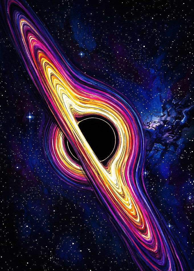 Vibrant Colorful Black Hole Illustration