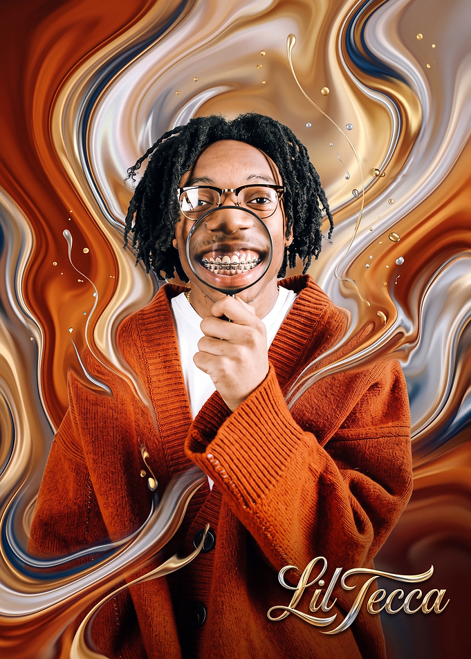 Lil Tecca Portrait with Magnifying Glass