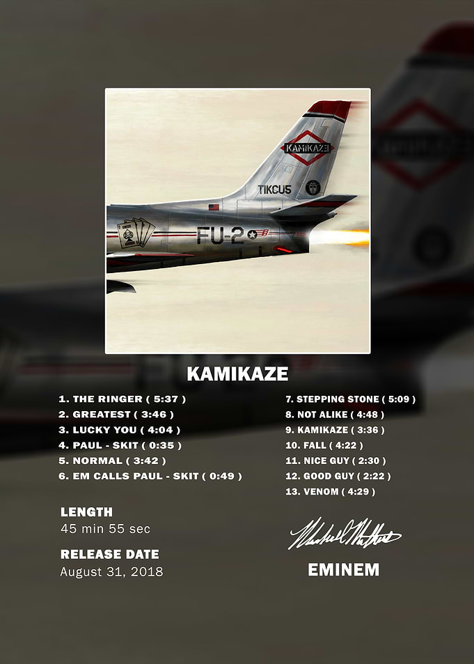 Eminem Kamikaze Album Tracklist Poster