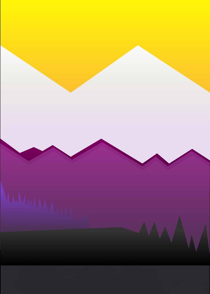 Non-binary Pride Flag Mountain Landscape