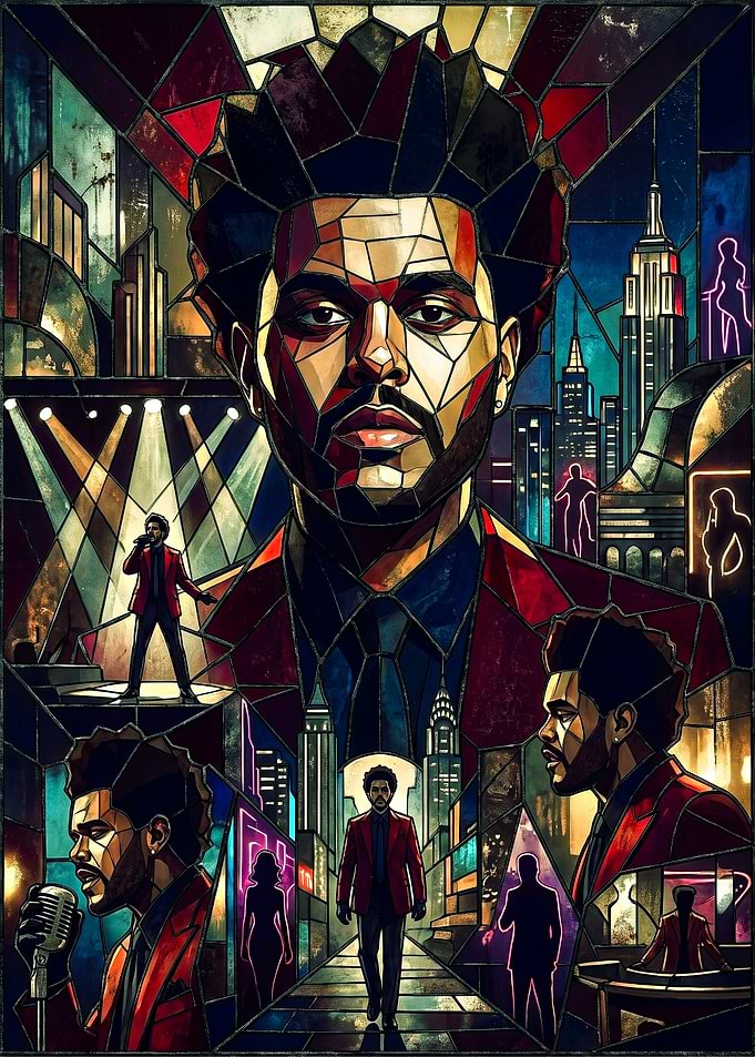 The Weeknd Stained Glass Art
