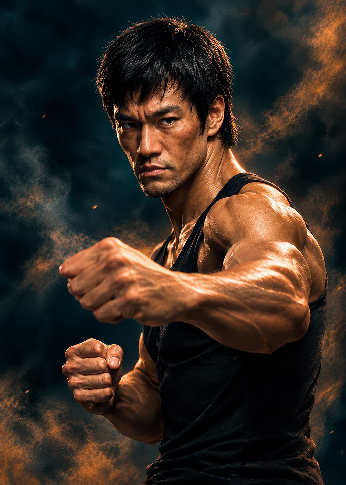 Bruce Lee Martial Arts Portrait