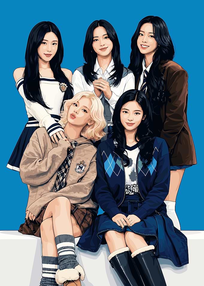 itzy K-pop Girl Group Illustration