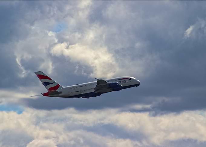 British Airways Airbus A380 in Flight