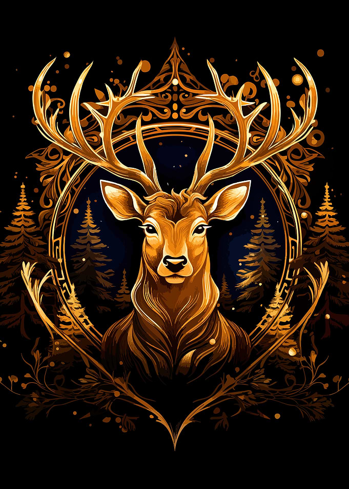 Golden Stag Forest Emblem