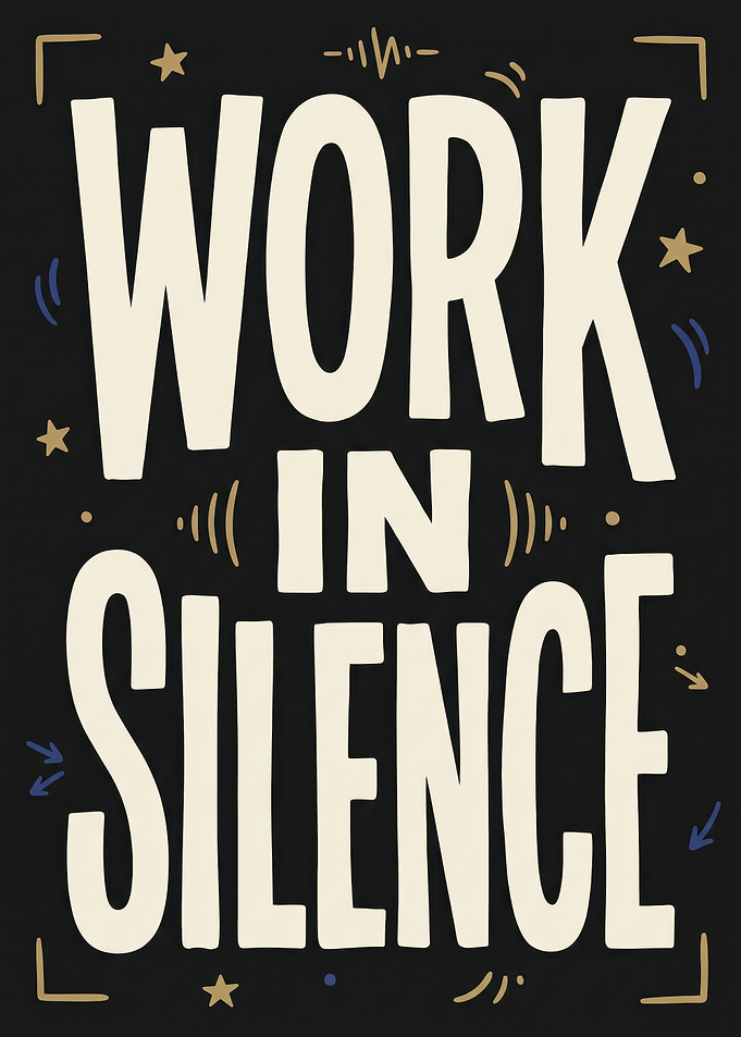 Work In Silence Inspirational Quote Poster