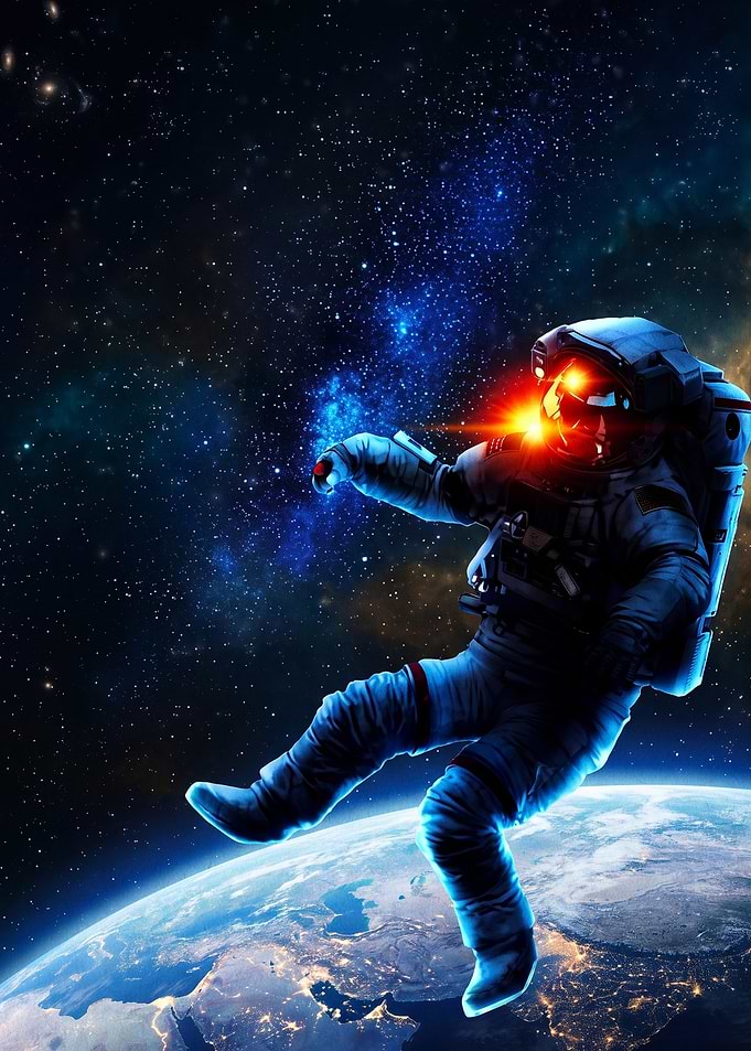 Astronaut Space Galaxy Poster Art