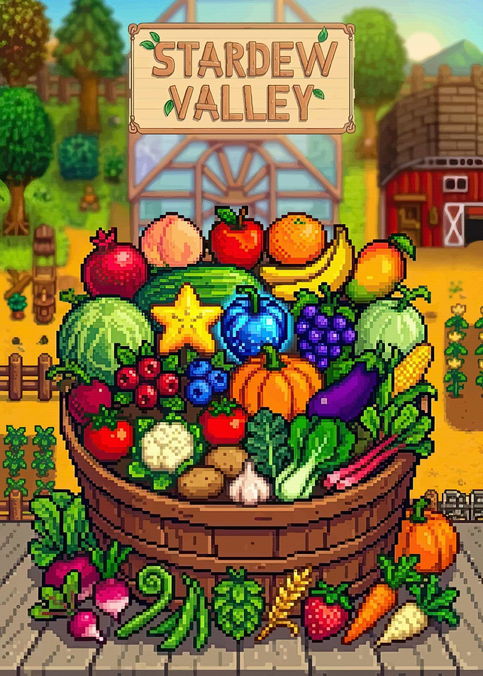 Stardew Valley Harvest Basket Pixel Art