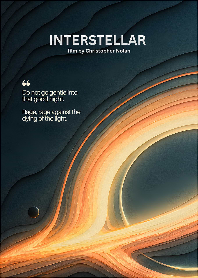 Interstellar Movie Poster with Quote