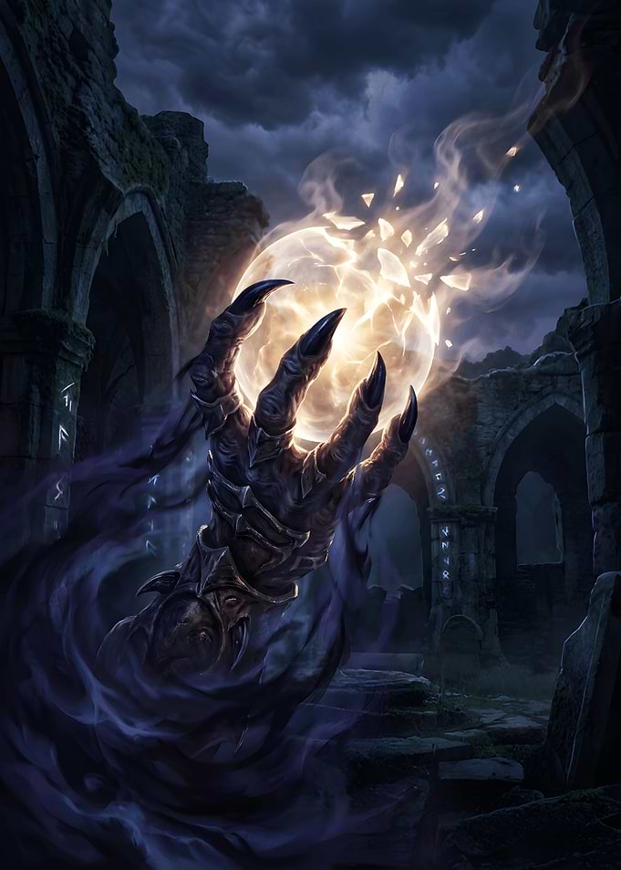 Dark Sorcerer Hand Casting Magic