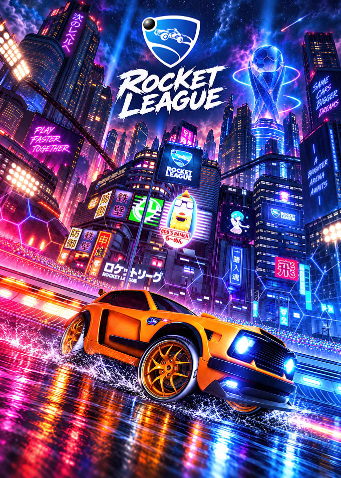 Rocket League Neon Cityscape