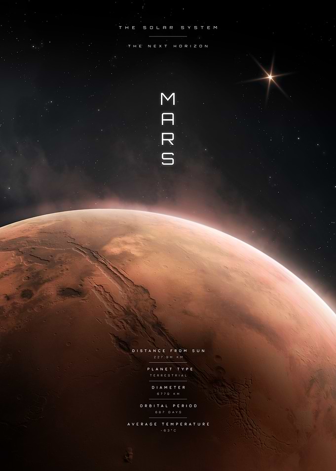 Mars Planet Infographic Poster