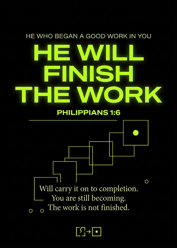 Philippians 1:6 Inspirational Quote Poster