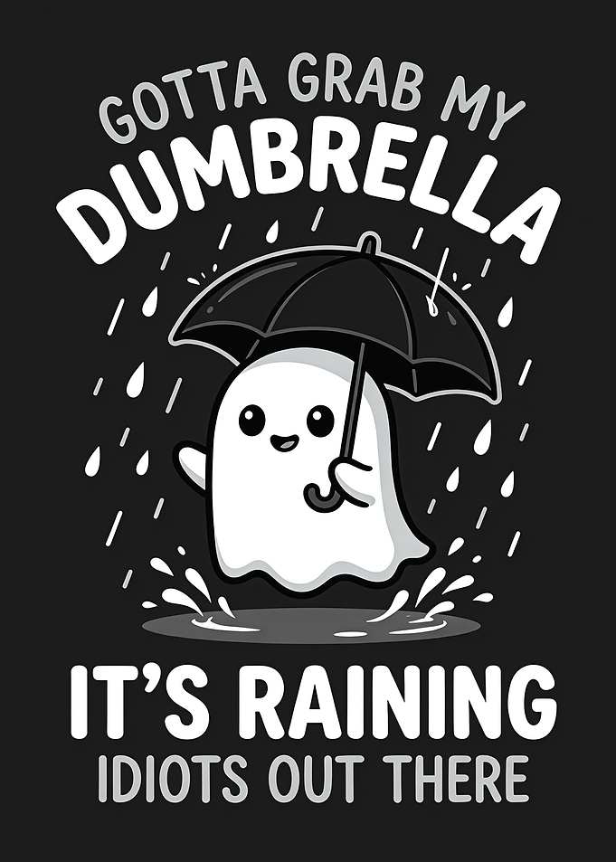 Cute Ghost with Dumbrella Design