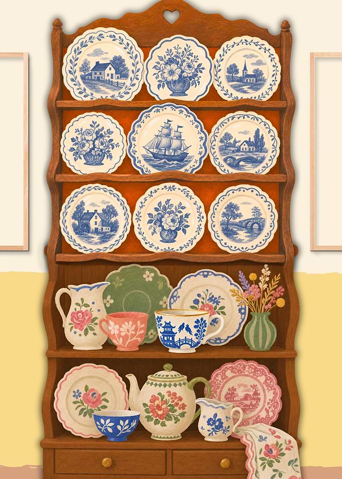 cottagecore Vintage China Hutch