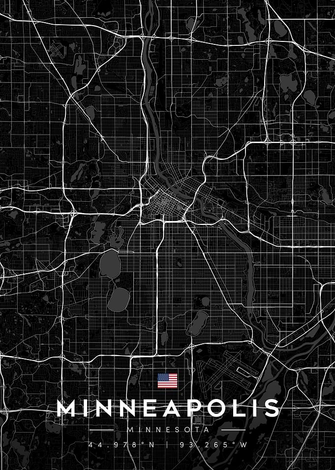Minneapolis City Map Poster