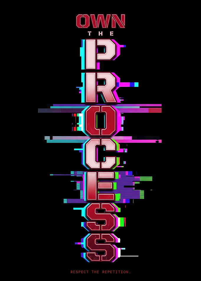 Own The Process Glitch Text Art
