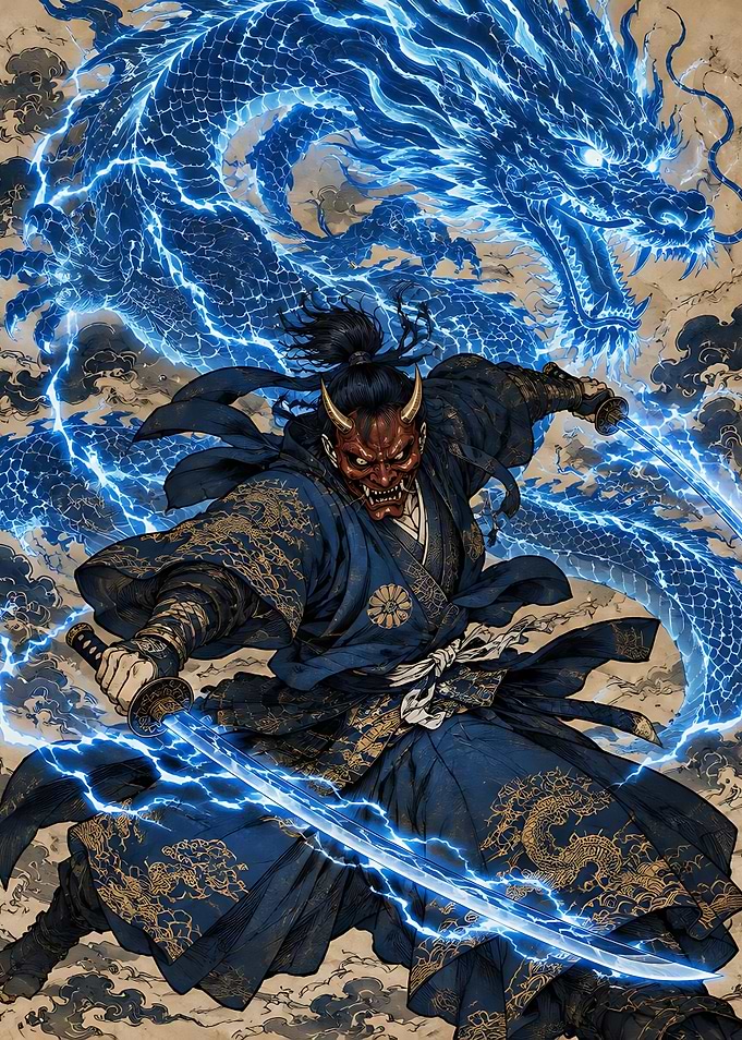 Oni Samurai with Electric Dragon