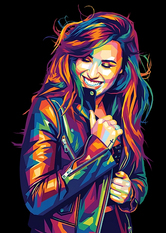 Colorful Pop Art Portrait of Demi Lovato