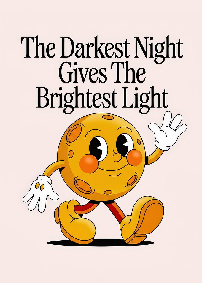 Retro Cartoon Moon Inspirational Poster