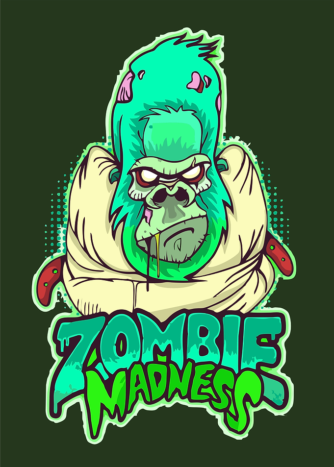 Zombie Gorilla in Straitjacket Illustration